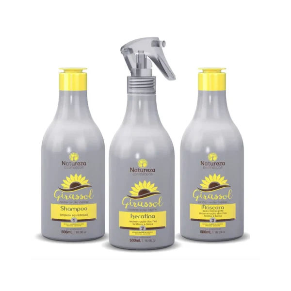 Sunflower Cauterization Argan Keratin Hair Treatment 3x500ml Natureza Cosmetics