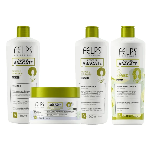 Kit Azeite de Abacate Ativador de Cachos 2ABC Felps Professional
