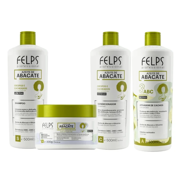 Kit Azeite de Abacate Ativador de Cachos 3ABC Felps Professional