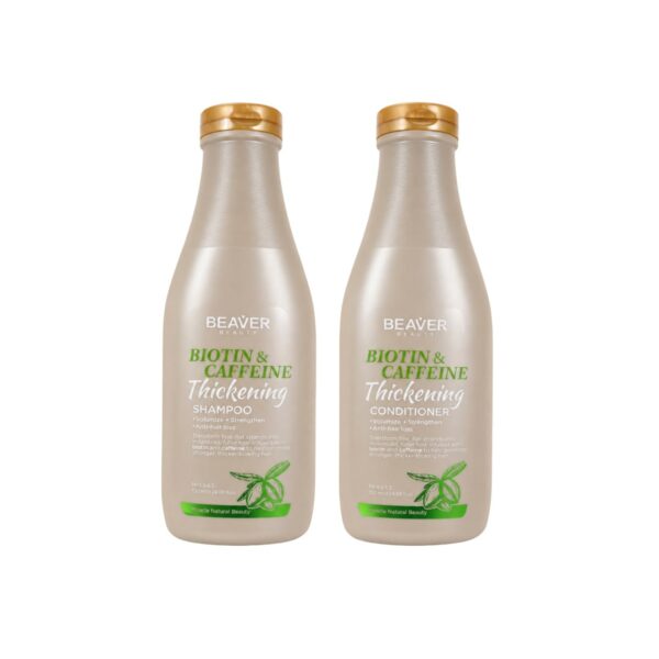 Beaver Biotin & Caffeine Thickening Set, 730 ml × 2